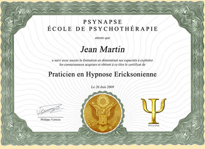 Diplôme Hypnothérapeute Certifié NGH