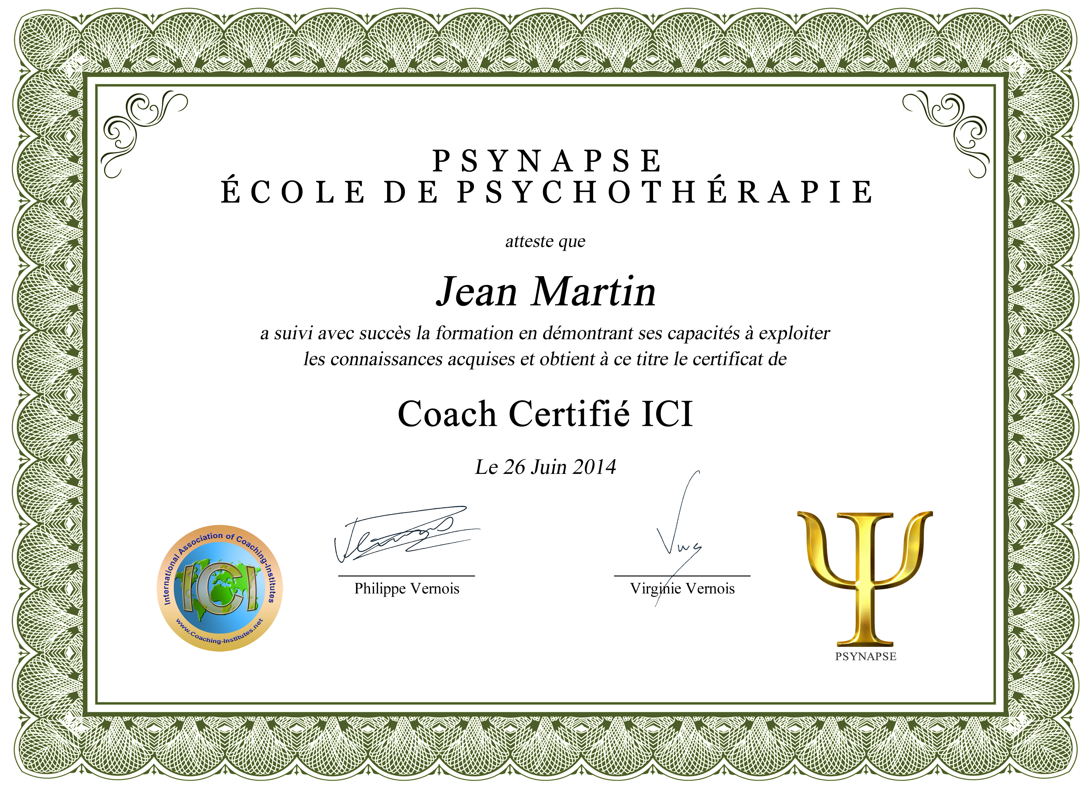 Certification Coach ICI (International association of Coaching Institutes)  | Psynapse
